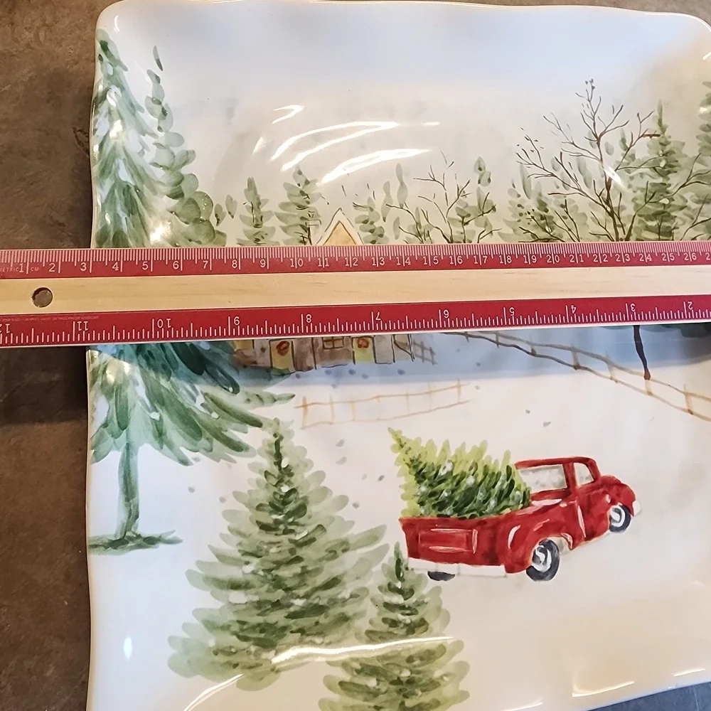 Maxcera SNOWVILLE Square Serving Dinner Plate 11